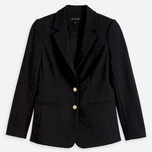 41 Hawthorn Black Ponte Scuba Blazer Medium Wrinkle-Free Johnny Collar Career